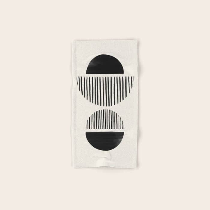 Balancing Stripes No.1 | Black Bath Towel