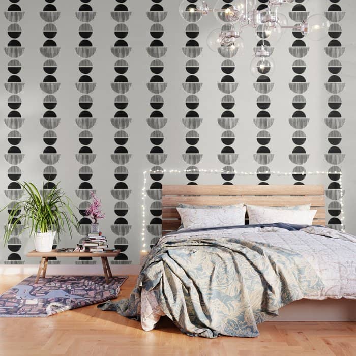 Balancing Stripes No.1 | Black Wallpaper
