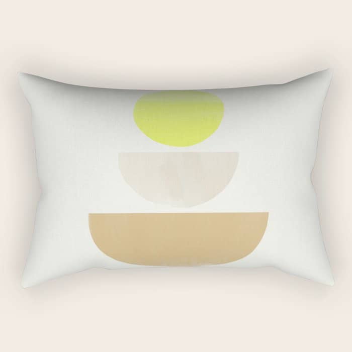 Balancing Shapes No.1 | Neon Rectangular Pillow