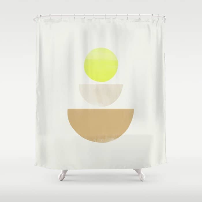 Balancing Shapes No.1 | Neon Shower Curtain