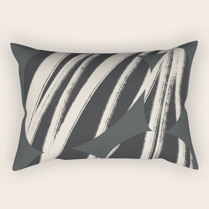 Bold Shapes No.3 | Black Rectangular Pillow