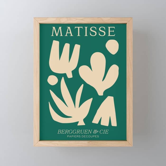 Bottle Green Collage: Paper Cutouts Matisse Edition Mini Art Print