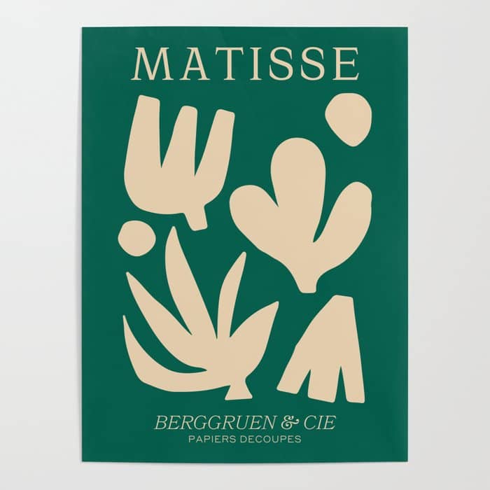 Bottle Green Collage: Paper Cutouts Matisse Edition Poster