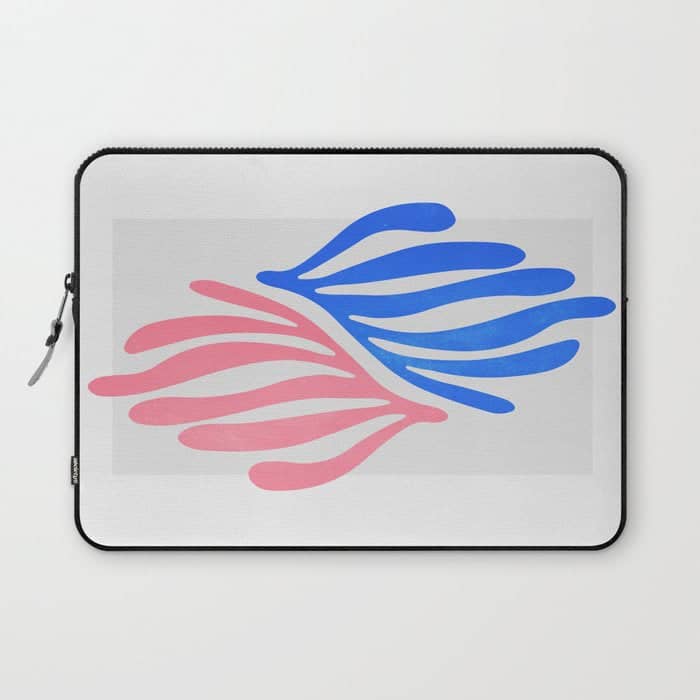 Blue & Pink Leaves: Matisse Series 01 Laptop Sleeve