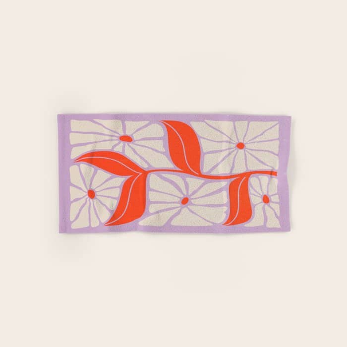 Plum & Flamingo: Les Fleurs | Flower Market Color Series 06 Bath Towel