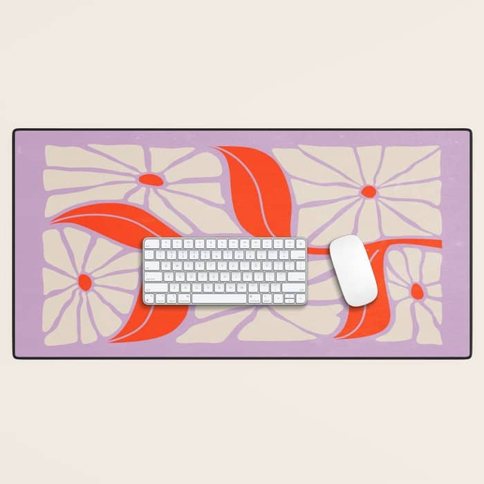 Plum & Flamingo: Les Fleurs | Flower Market Color Series 06 Desk Mat