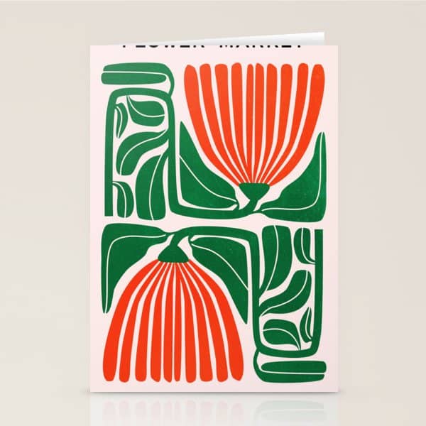 Pippin & Ferns: Les Fleurs | Flower Market 01 Stationery Card