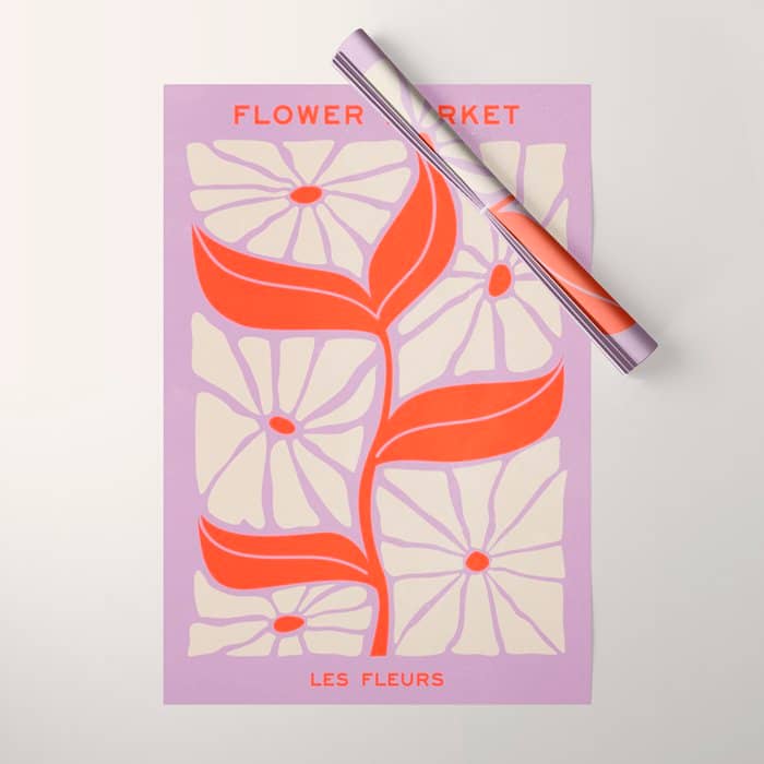 Plum & Flamingo: Les Fleurs | Flower Market Color Series 06 Wrapping Paper