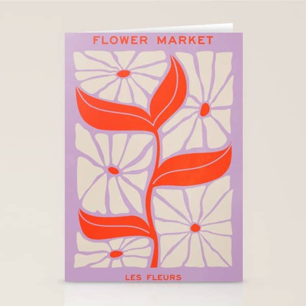 Plum & Flamingo: Les Fleurs | Flower Market Color Series 06 Stationery Card