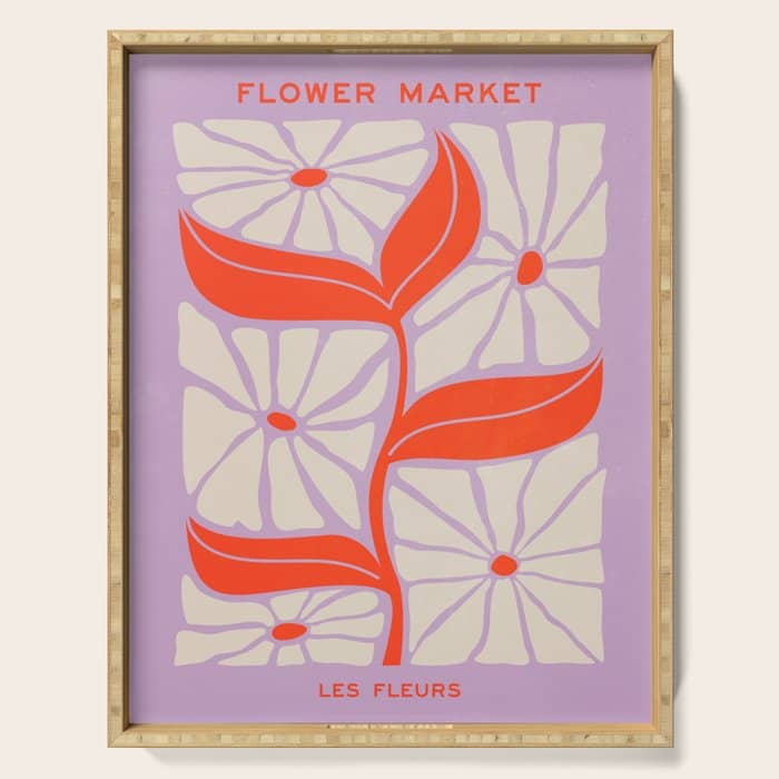 Plum & Flamingo: Les Fleurs | Flower Market Color Series 06 Serving Tray
