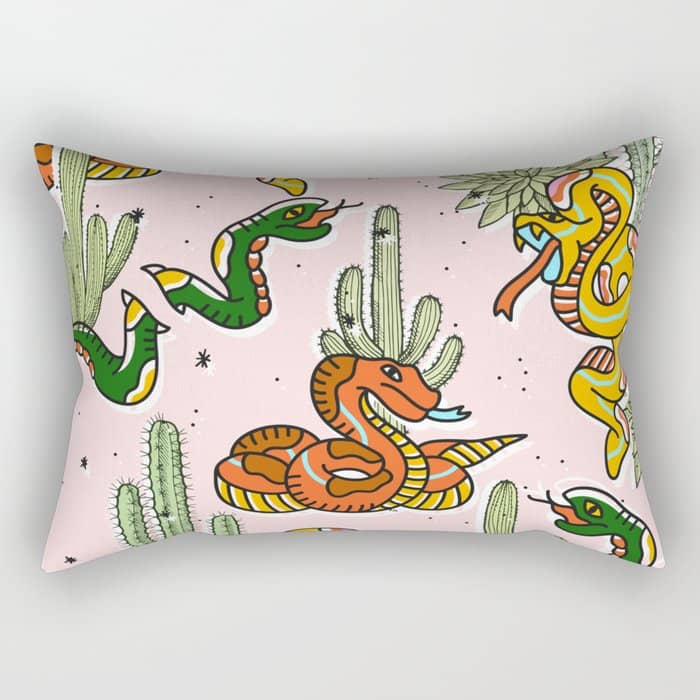 Join Or Die #Illustration #Wildlife #Pattern Rectangular Pillow