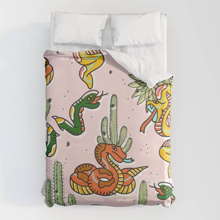 Join Or Die #Illustration #Wildlife #Pattern Duvet Cover