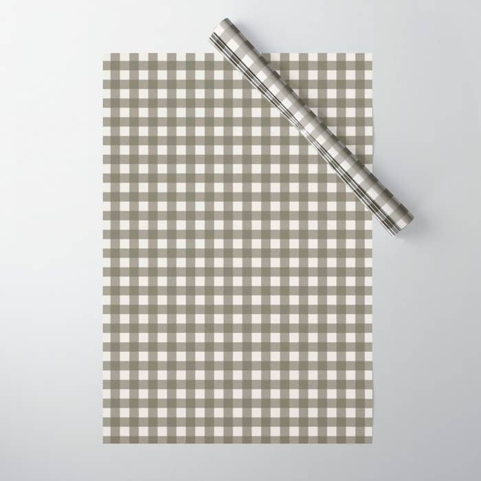 Gingham Cloth / Olive Checks Wrapping Paper
