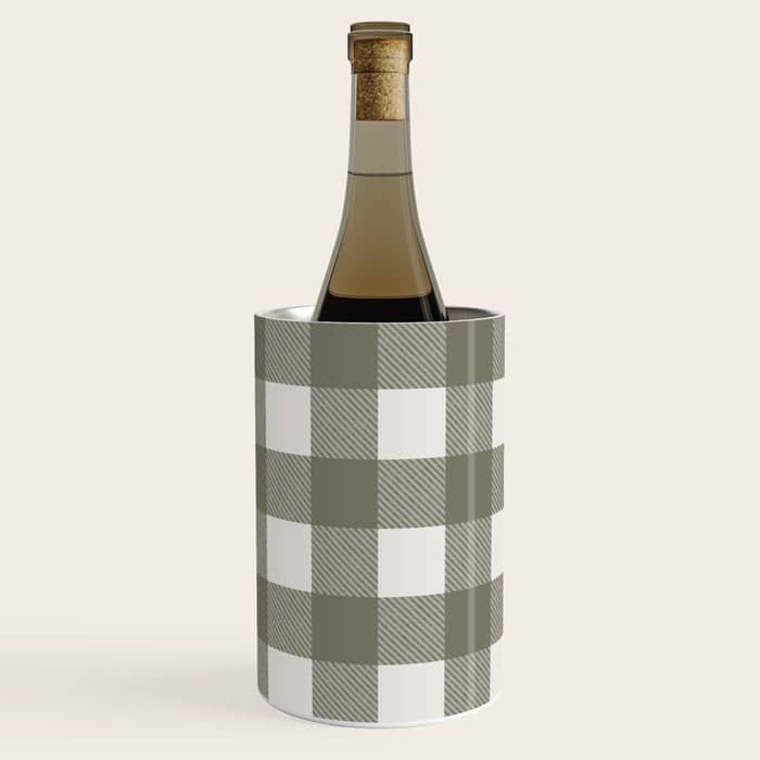 Gingham Cloth / Olive Checks Wine Chiller