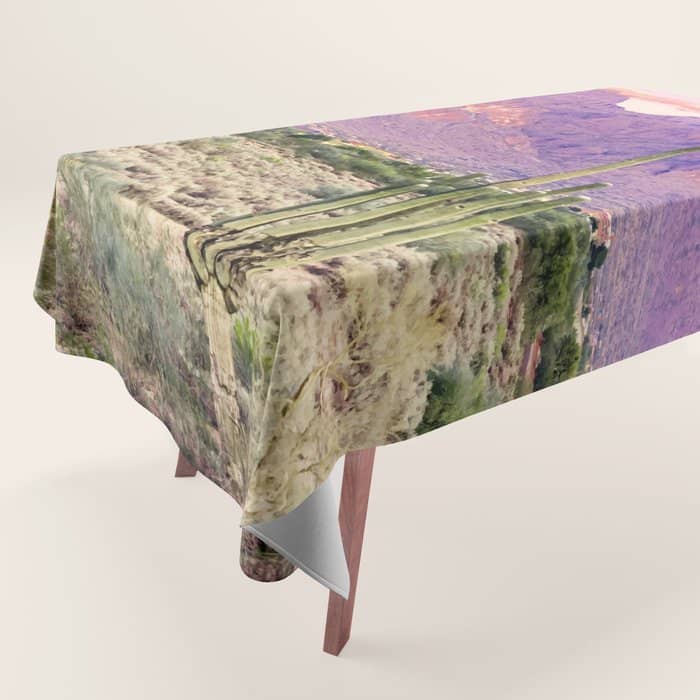 Cactus Sunset #Digitalart #Nature Tablecloth
