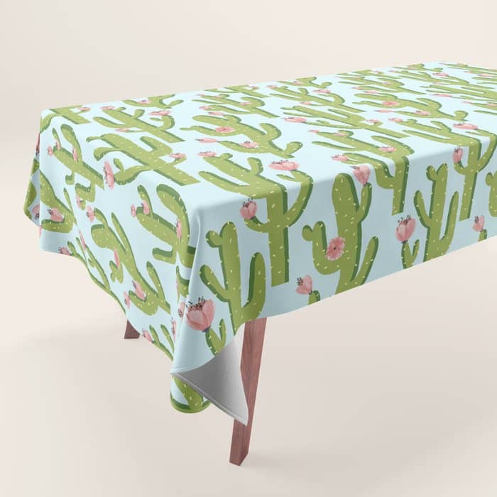 Summer Cactus #Illustration #Cactus Tablecloth