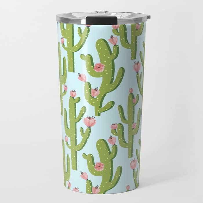 Summer Cactus #Illustration #Cactus Travel Mug