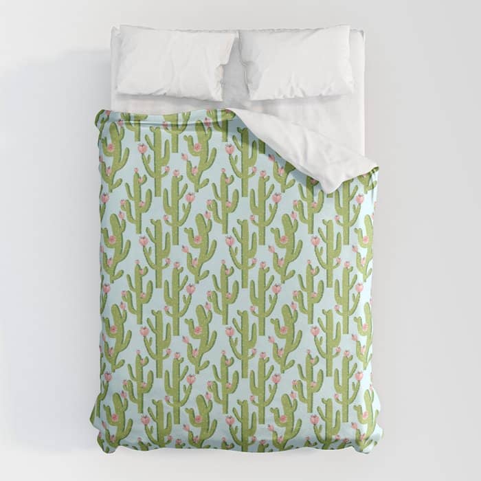 Summer Cactus #Illustration #Cactus Duvet Cover