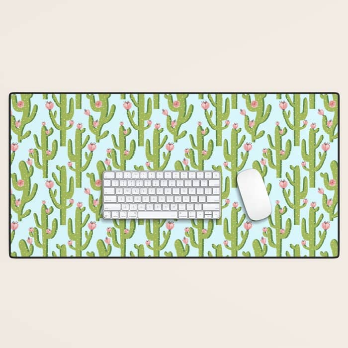 Summer Cactus #Illustration #Cactus Desk Mat
