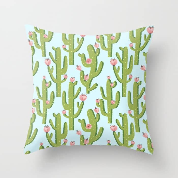 Summer Cactus #Illustration #Cactus Throw Pillow