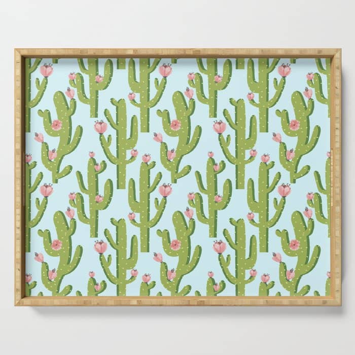 Summer Cactus #Illustration #Cactus Serving Tray