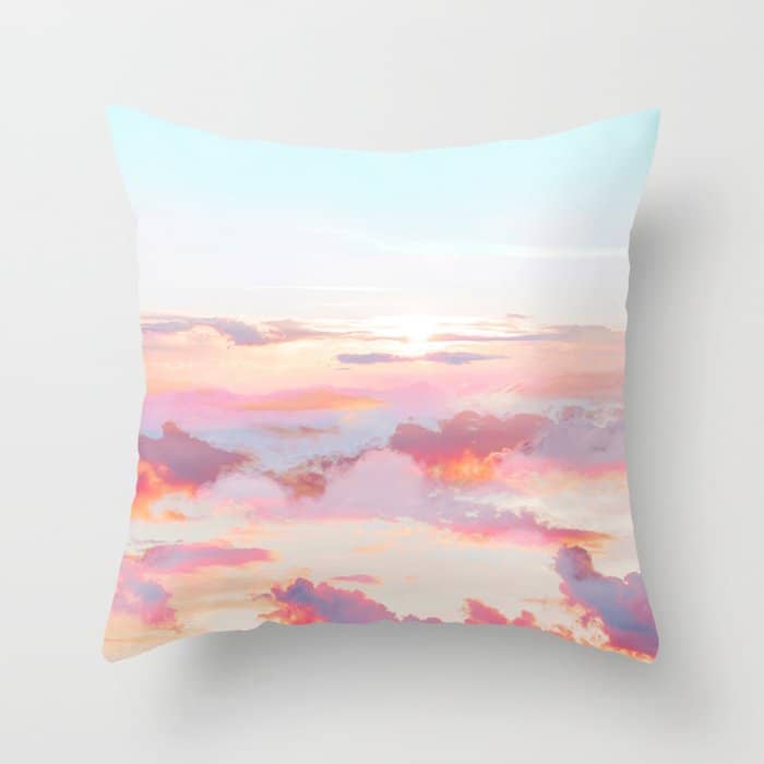 Blush Clouds #Digital #Photography Throw Pillow