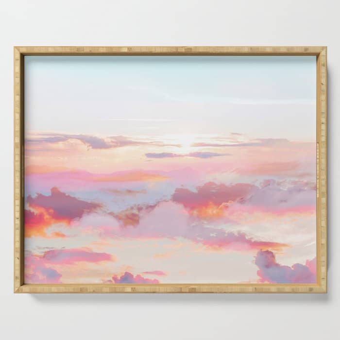 Blush Clouds #Digital #Photography Serving Tray
