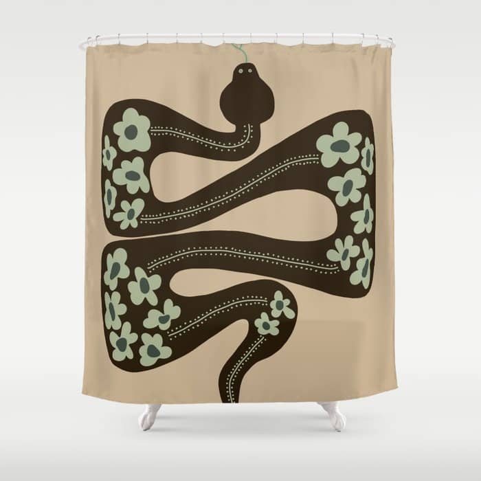 Wild And Free Green Anaconda  Shower Curtain
