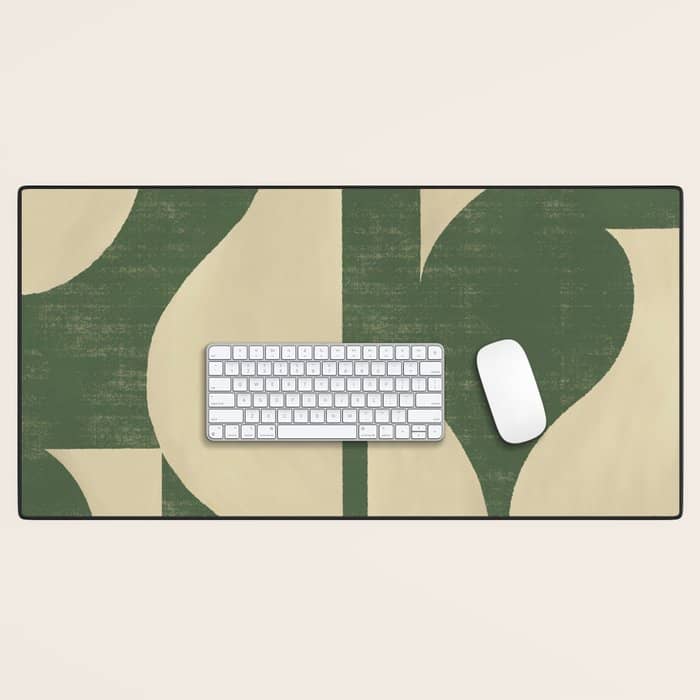 Abstract Vase Collage - Deep Green Desk Mat