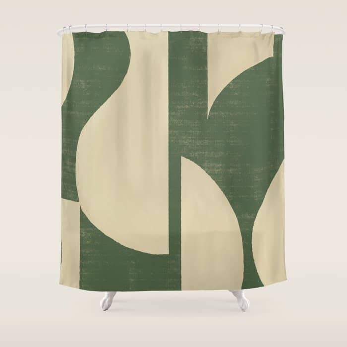 Abstract Vase Collage - Deep Green Shower Curtain