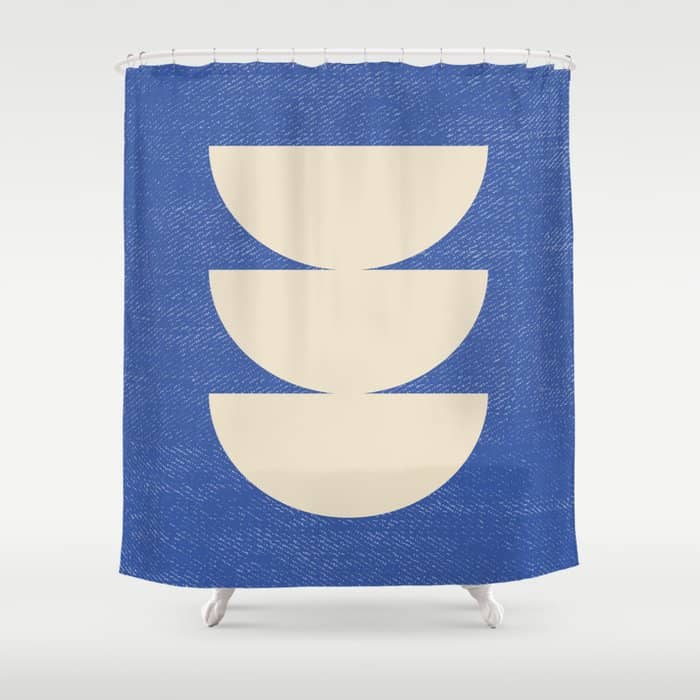 Half Circle 3 - Blue Texture Shower Curtain