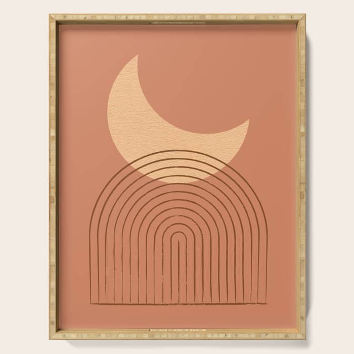 Moon Mountain Terra Orange - Mid Century Modern Serving Tray