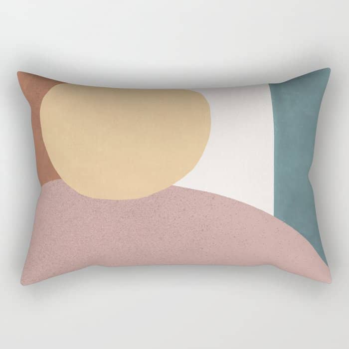 Abstract Earth 1-1 - Painted Shapes Rectangular Pillow