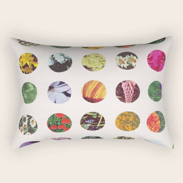 Floral Circles / Paper Pattern Rectangular Pillow