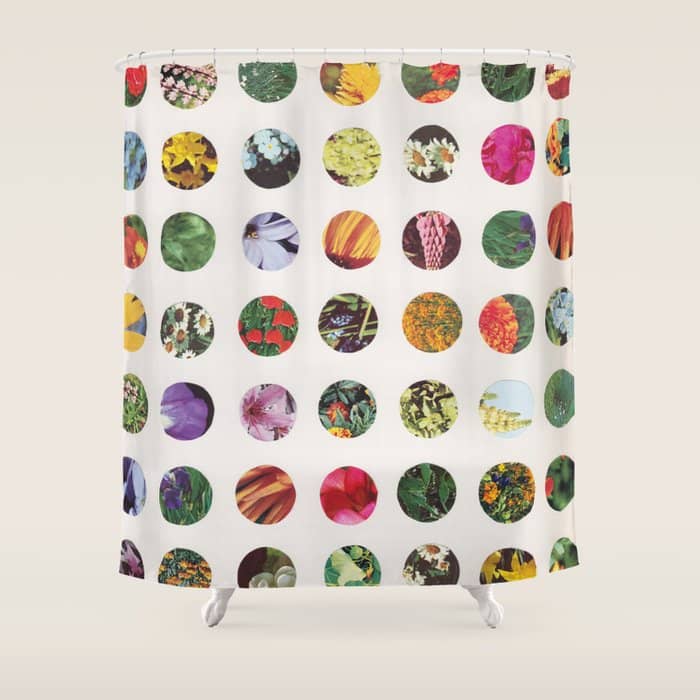 Floral Circles / Paper Pattern Shower Curtain