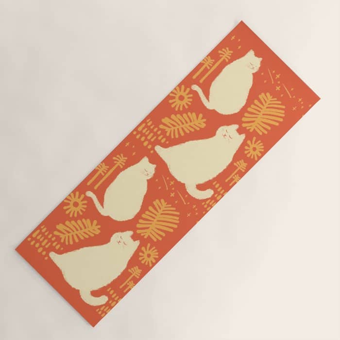 Abstraction Minimal Cat 27red Happy Go Lucky Yoga Mat