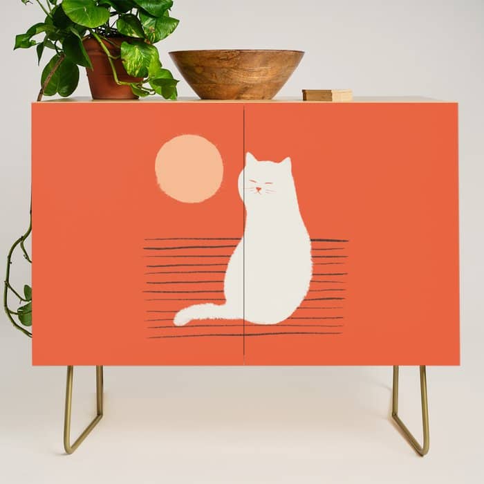 Abstraction Minimal Cat 31 Relax Day Credenza