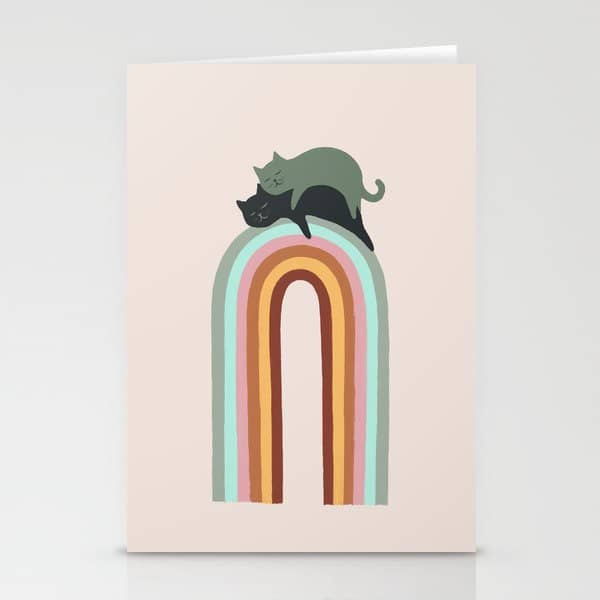 Rainbow Cat 3 Lover Hugs Stationery Card