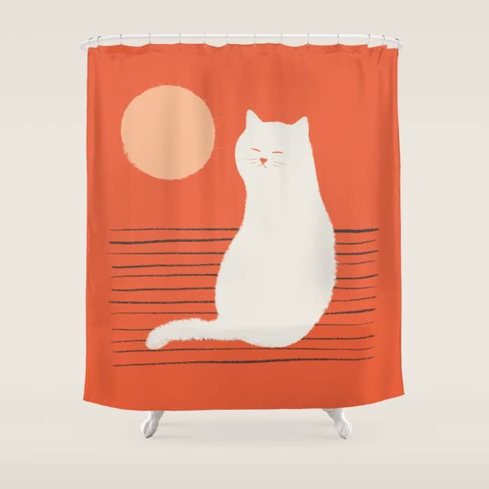 Abstraction Minimal Cat 31 Relax Day Shower Curtain