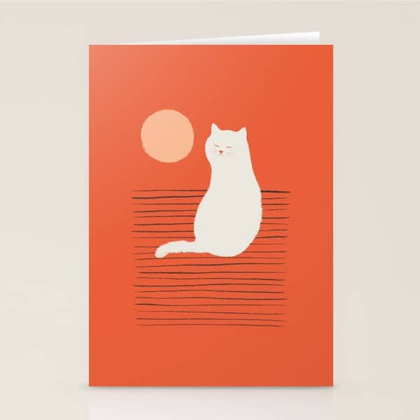 Abstraction Minimal Cat 31 Relax Day Stationery Card
