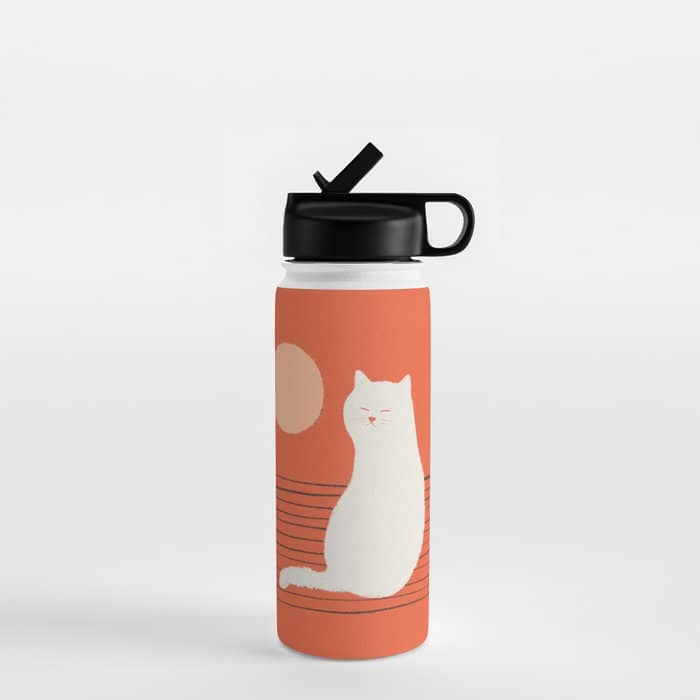 Abstraction Minimal Cat 31 Relax Day Water Bottle