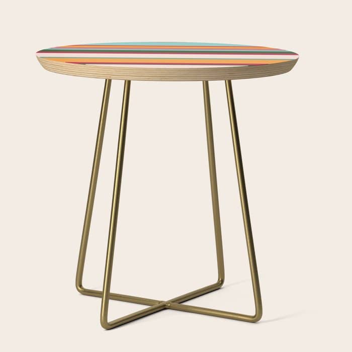 Vintage Striped Beach Pattern Side Table
