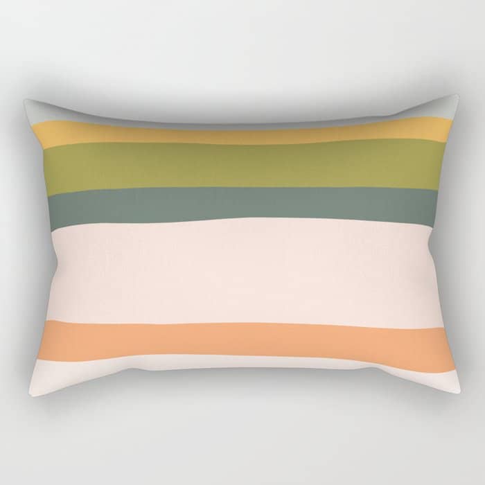 "Dreamy Stripes" Colorful & Fun Children'S Stripe Pattern Rectangular Pillow