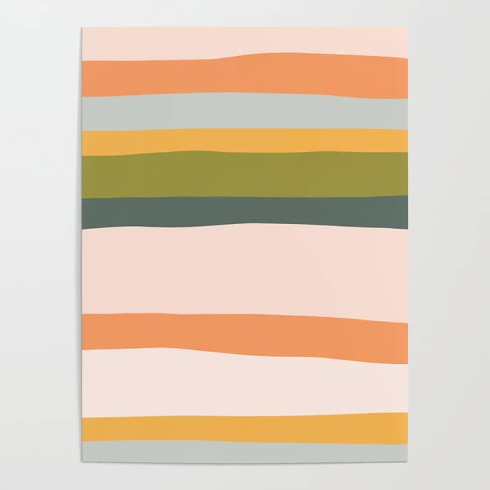 "Dreamy Stripes" Colorful & Fun Children'S Stripe Pattern Poster