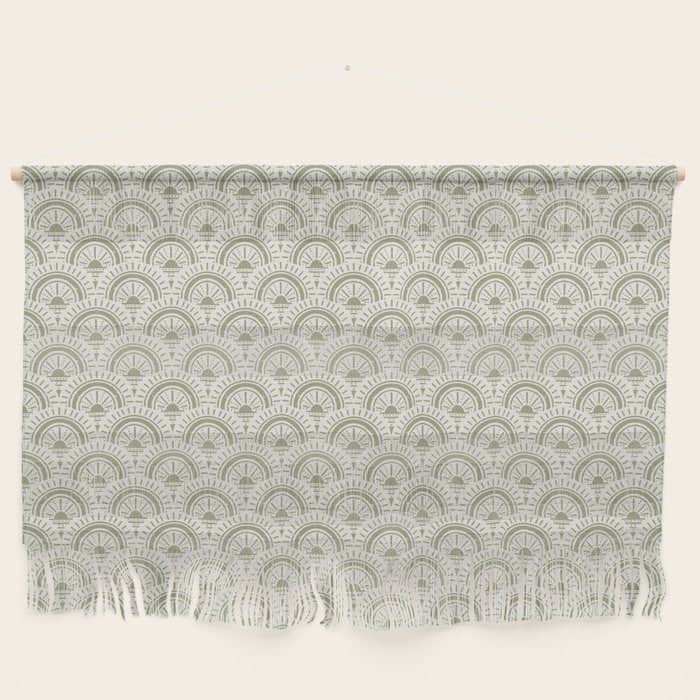 Surfside Deco . Lush Green On Neutral Wall Hanging