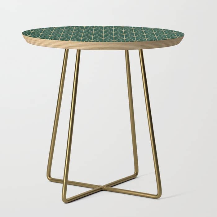 Art Deco Vector In Green And Gold Side Table