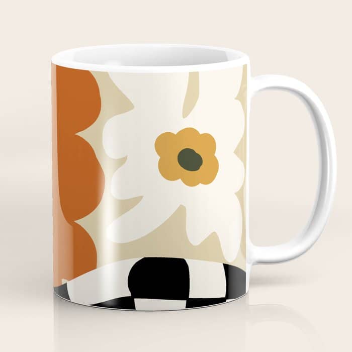 Vintage Matisse Floral Check  Coffee Mug