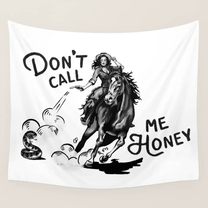 Don'T Call Me Honey: Black & White Version Wall Tapestry