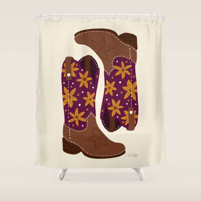 Cowgirl Boots - Fuchsia & Orange Shower Curtain