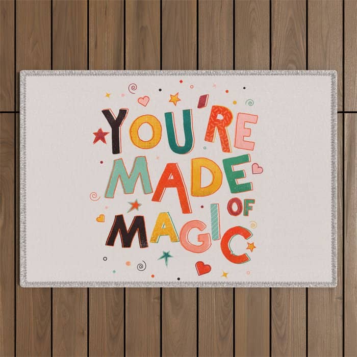 You Are Made Of Magic - Colorful Letters Outdoor Rug